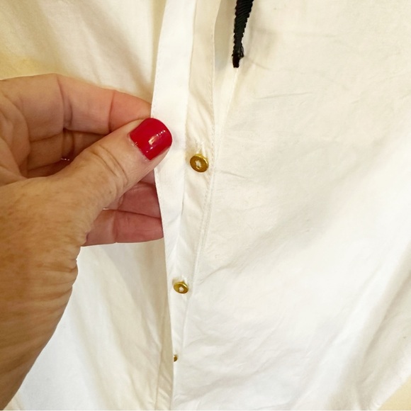 Ulla Johnson Women’s White Button Front Ruffle Puff Sleeve Neck Tie Mini Dress 4 - Picture 7 of 13
